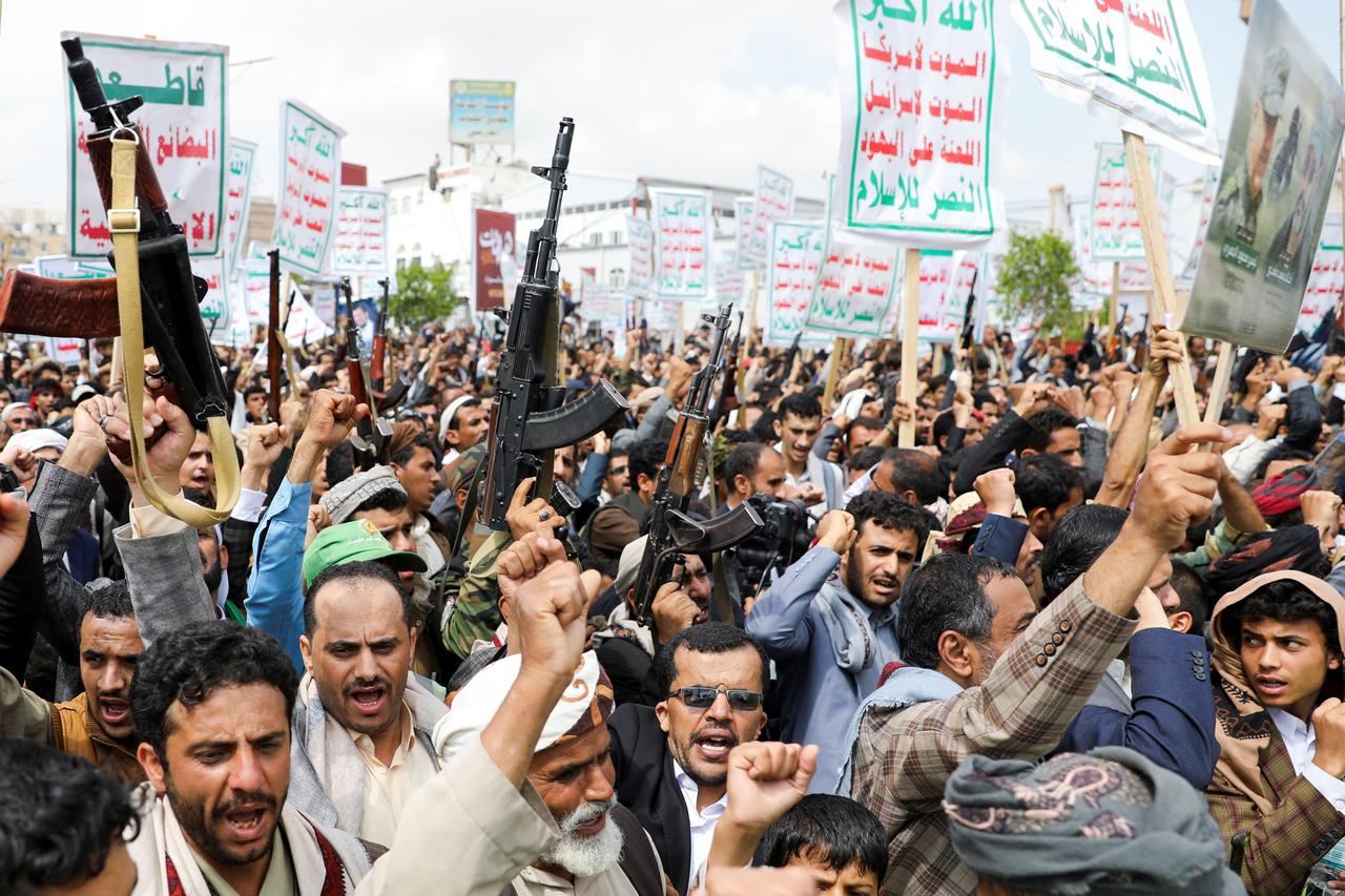 Houthi supporters rally to mark the Ashura day in Sanaa