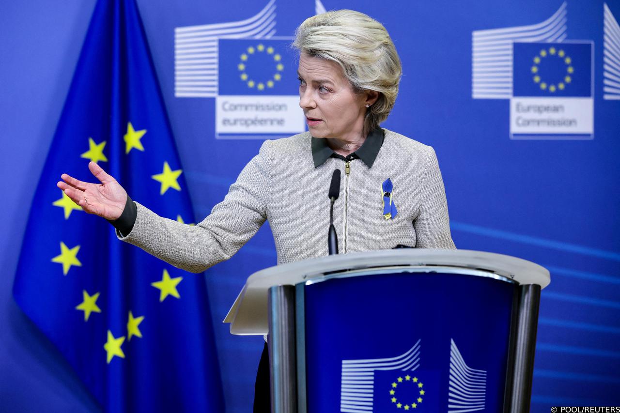 European Commission President Ursula von der Leyen meets Italian Prime Minister Mario Draghi in Brussels