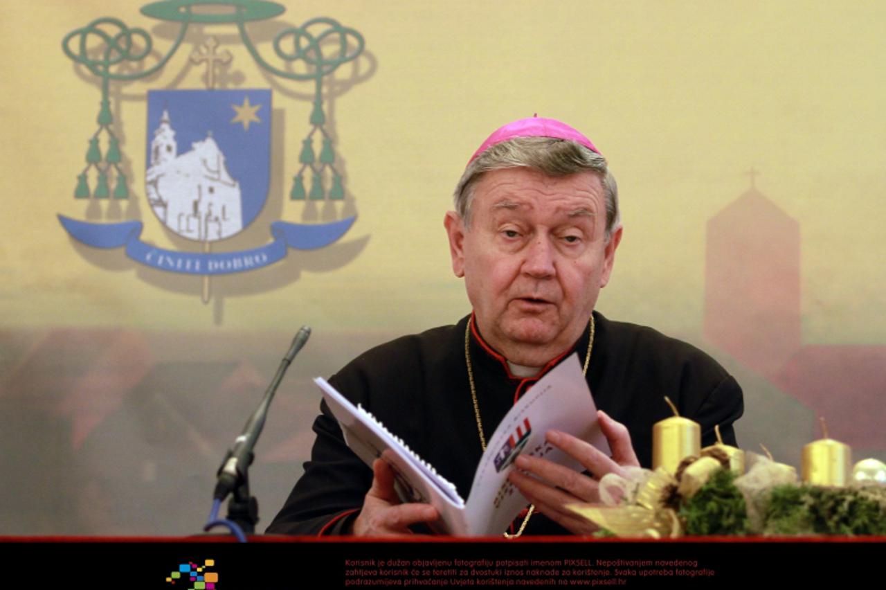 '17.12.2012., Biskupski ordinarijat, Varazdin - Varazdinski biskup Josip Mrzljak uputio je blagdansku cestitku svim ziteljima varzdinske biskupije.  Photo: Marko Jurinec/PIXSELL'