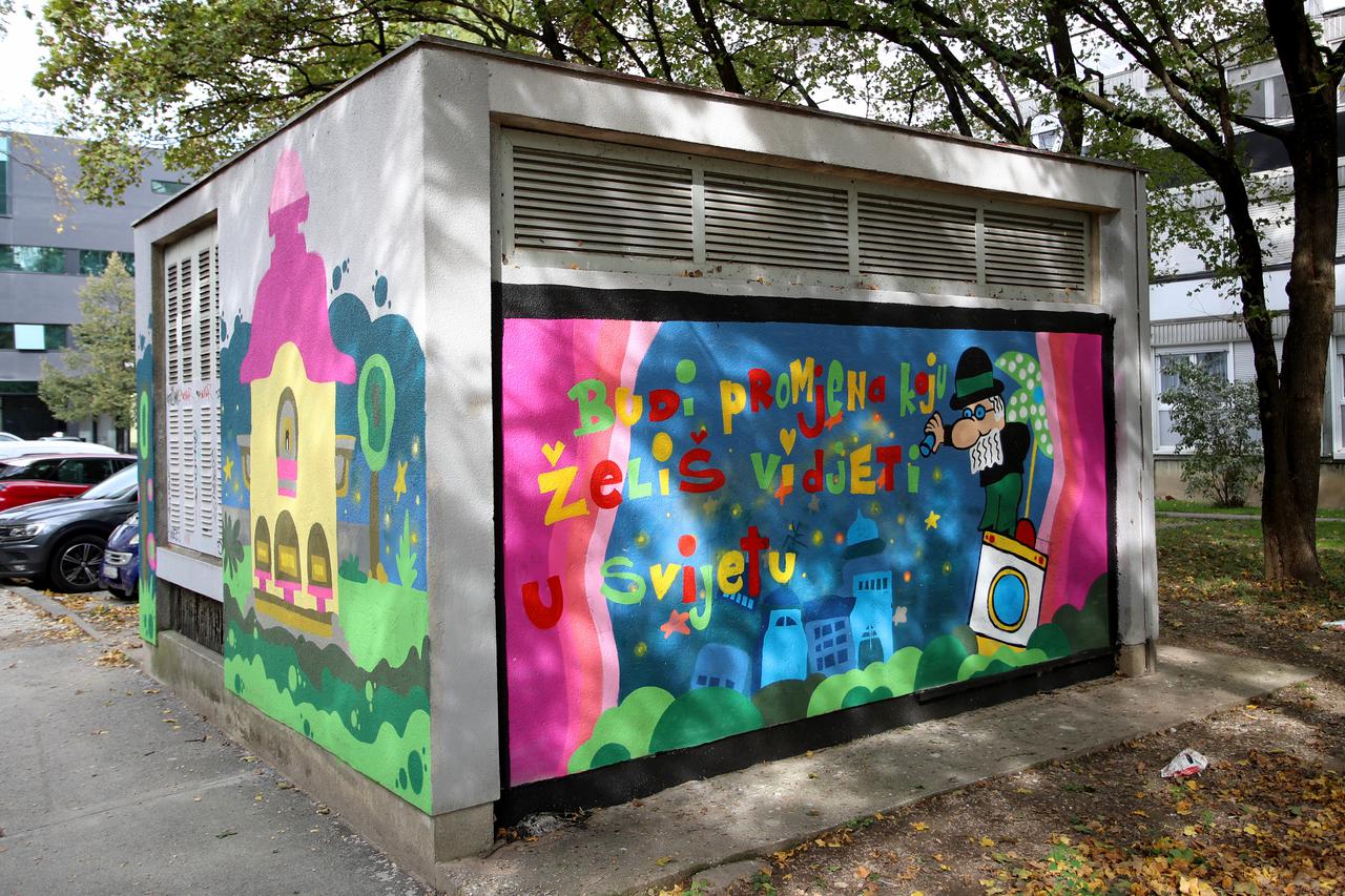 Zagreb: Na trafostanici u naselju Utrina osvanuo mural s profesorom Baltazarom