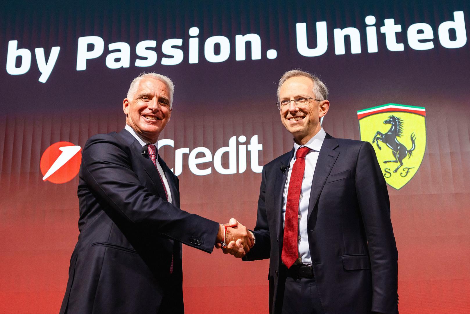 Andrea Orcel, glavni izvršni direktor UniCredita i Benedetto Vigna, izvršni direktor Ferrarija