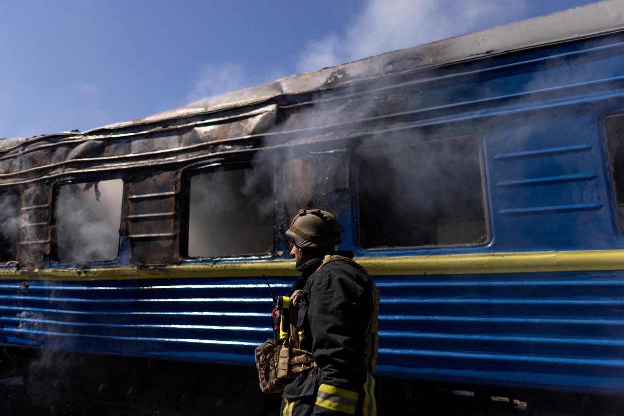 FILE PHOTO: Aftermath of Russian military strikes in Kherson
