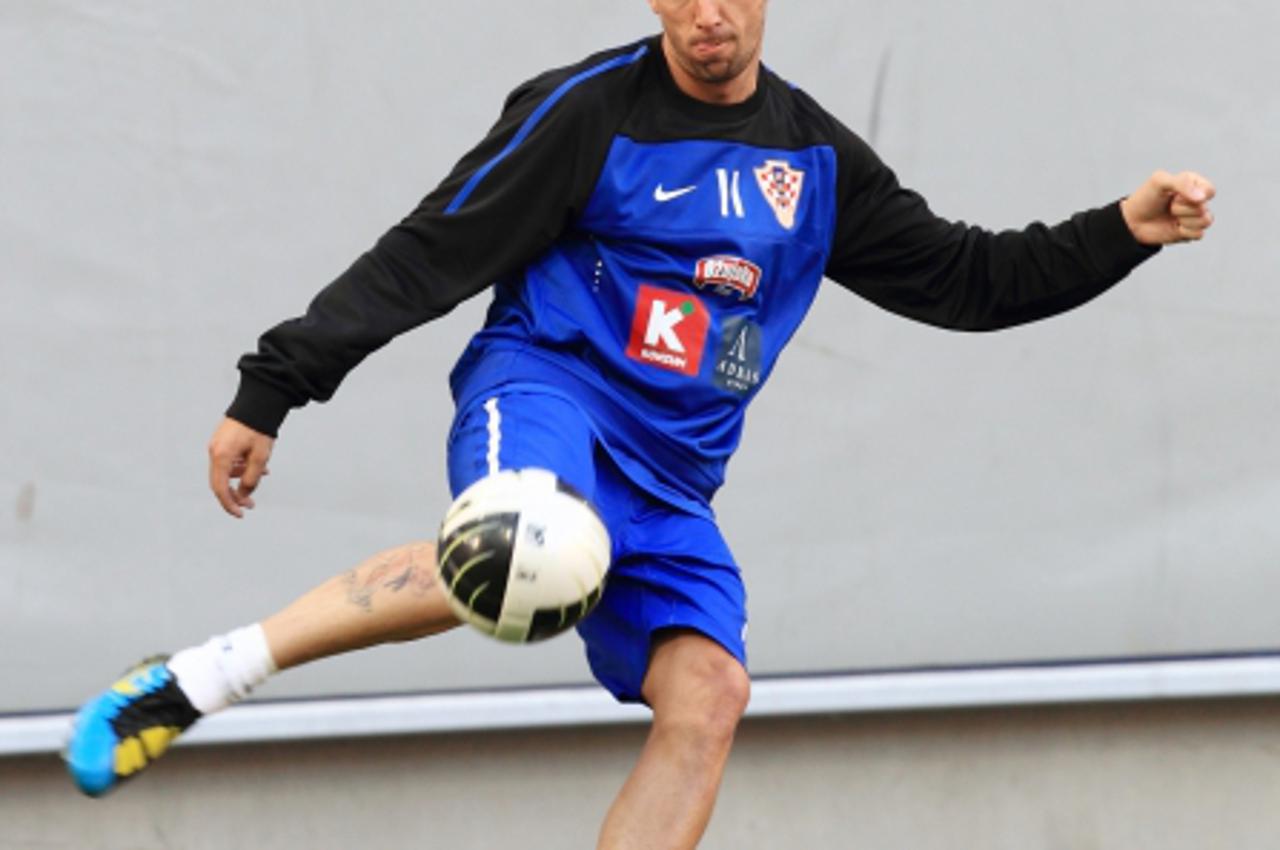 '18.05.2010., Klagenfurt, Austrija - Trening hrvatske nogometne reprezentacije uoci sutrasnje prijateljske utakmice s Austrijom. Dario Srna Photo: Zeljko Lukunic/PIXSELL'