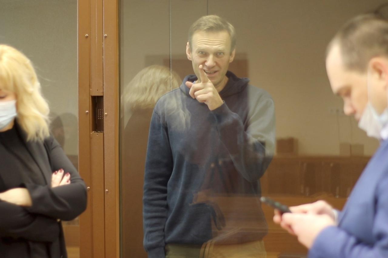 Russian opposition leader Navalny attends a court hearing in Moscow