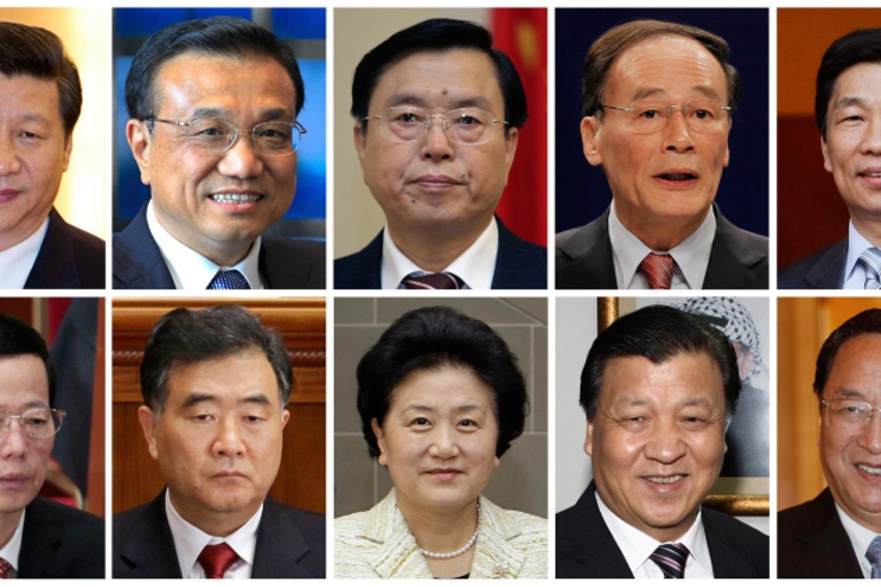'A combination picture shows the 10 main candidates sources said are vying for seven seats on China's ruling Communist Party party's next Politburo Standing Committee, the peak decision-making body 