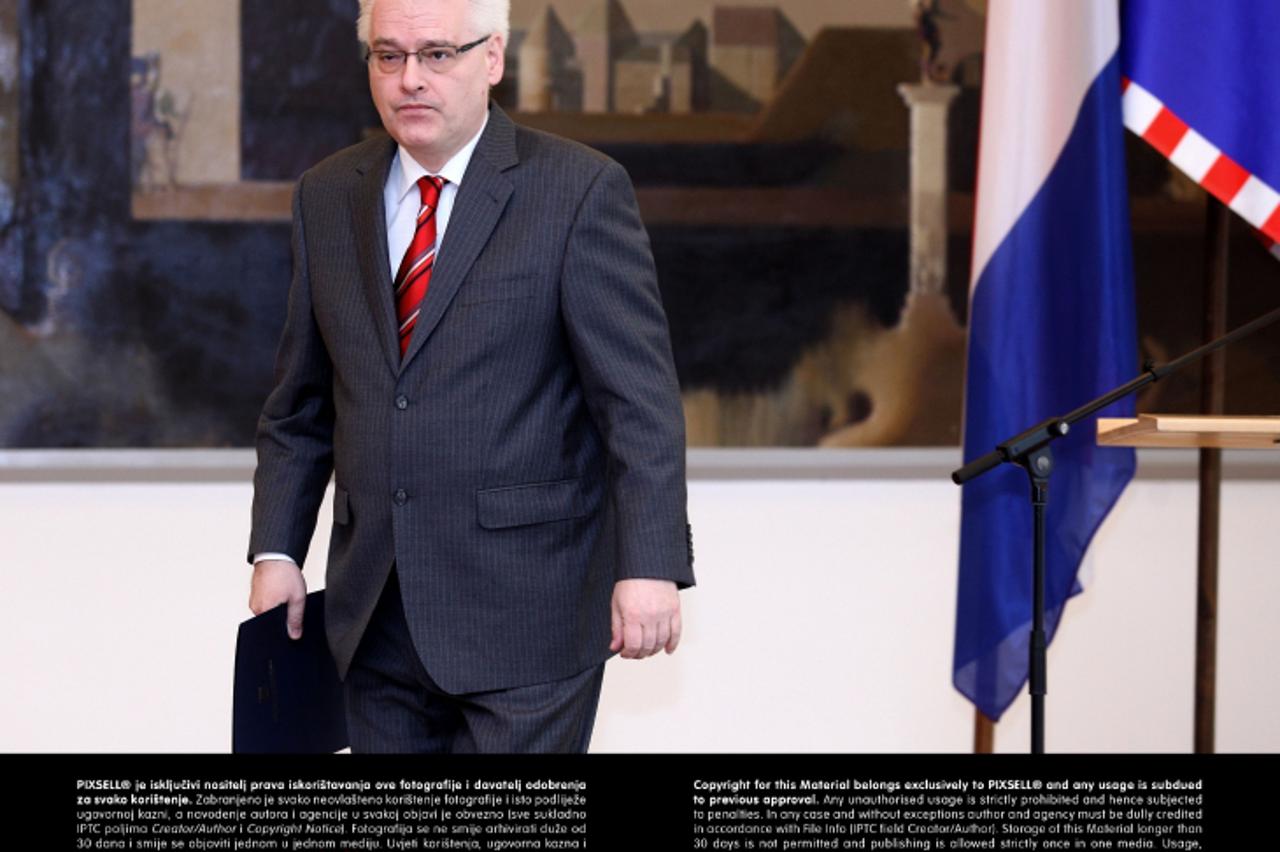 '01.03.2013., Zagreb - Predsjednik RH dr. Ivo Josipovic objavio je na konferenciji za medije svoju odluku da izbore za Europski parlament raspise za 14. travnja 2013. godine. Photo: Patrik Macek/PIXSE