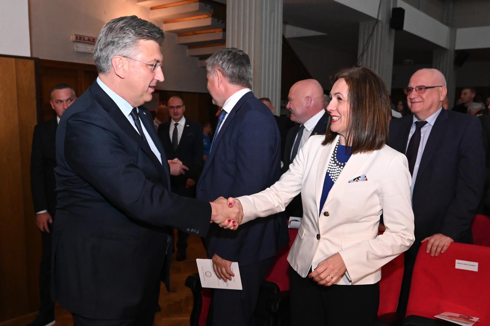 23.05.2023., Gospic- Premijer Andrej Plenkovic nazocio je svecanoj sjednici povodom 200. obljetnice  rodjenja Ante Starcevica i Dana Zupanije Licko senjske.  Photo: Dino Stanin/PIXSELL