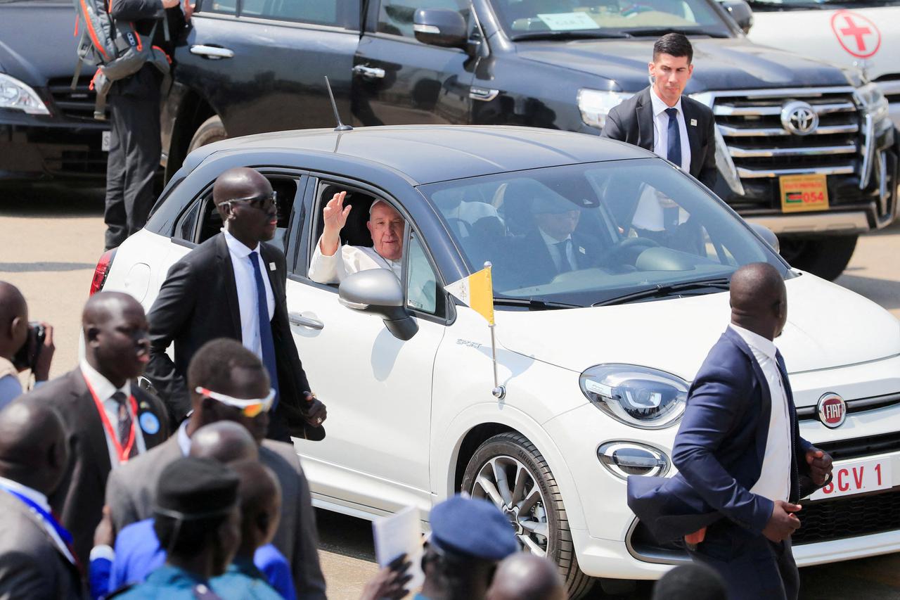 FILE PHOTO: Pope Francis departs South Sudan