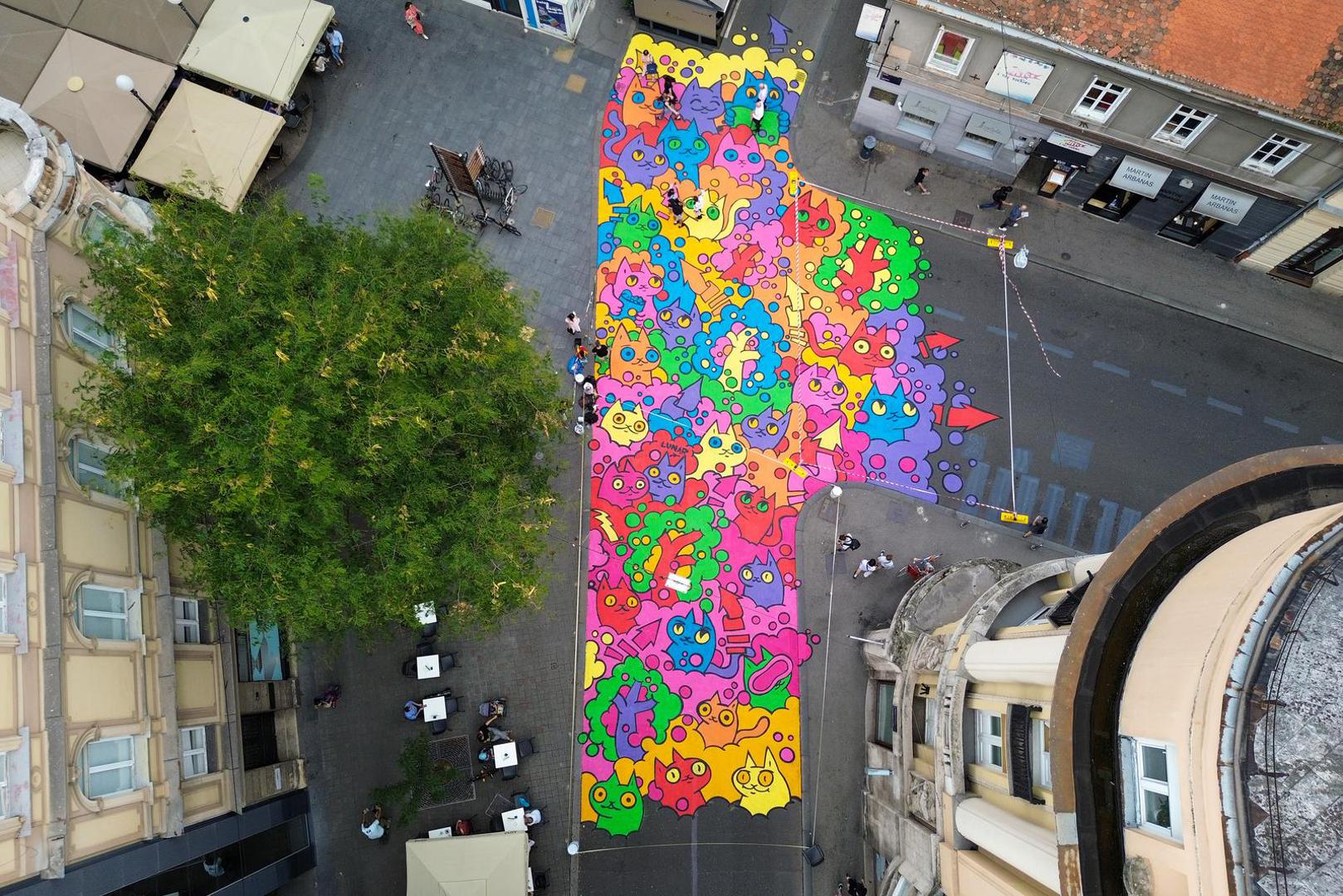 Preuređenje dijela Martićeve dio je inicijative "Asphalt Art Initiative"– proširenje pješačke zone u centru grada Zagreba.