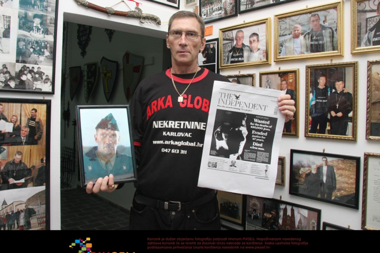 \'23.11.2010.,Karlovac - Fotografija Ljubomira Jurkovica-Dede iz filma Zivi i mrtvi objavljena na naslovnici The Independenta kao ilustracija za ubojicu Zidova. Jurkovic je inace poznat po tetovazama 