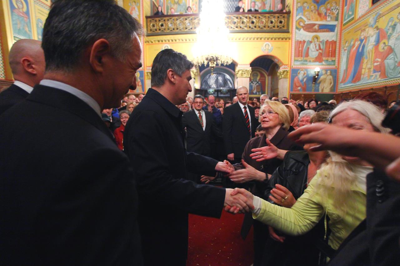 06.01.2014., Zagreb - U Katedrali Preobrazenja Gospodnjeg u Zagrebu odrzana je liturgija na pravoslavni Badnjak. Premijer Zoran Milanovic.  Photo: Tomislav Miletic/PIXSELL