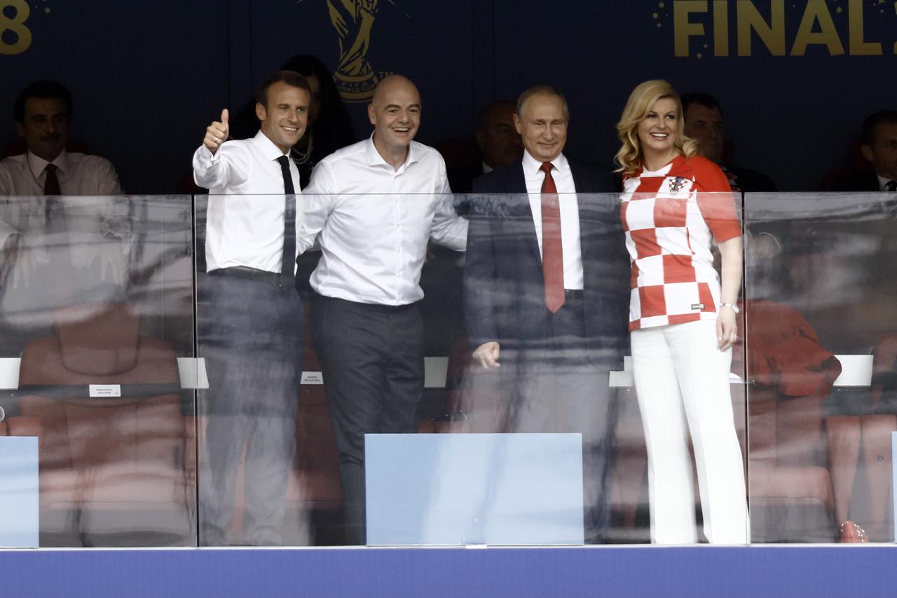 Emmanuel Macron i Kolinda Grabar Kitarović zajedno su navijali na finalu SP-a