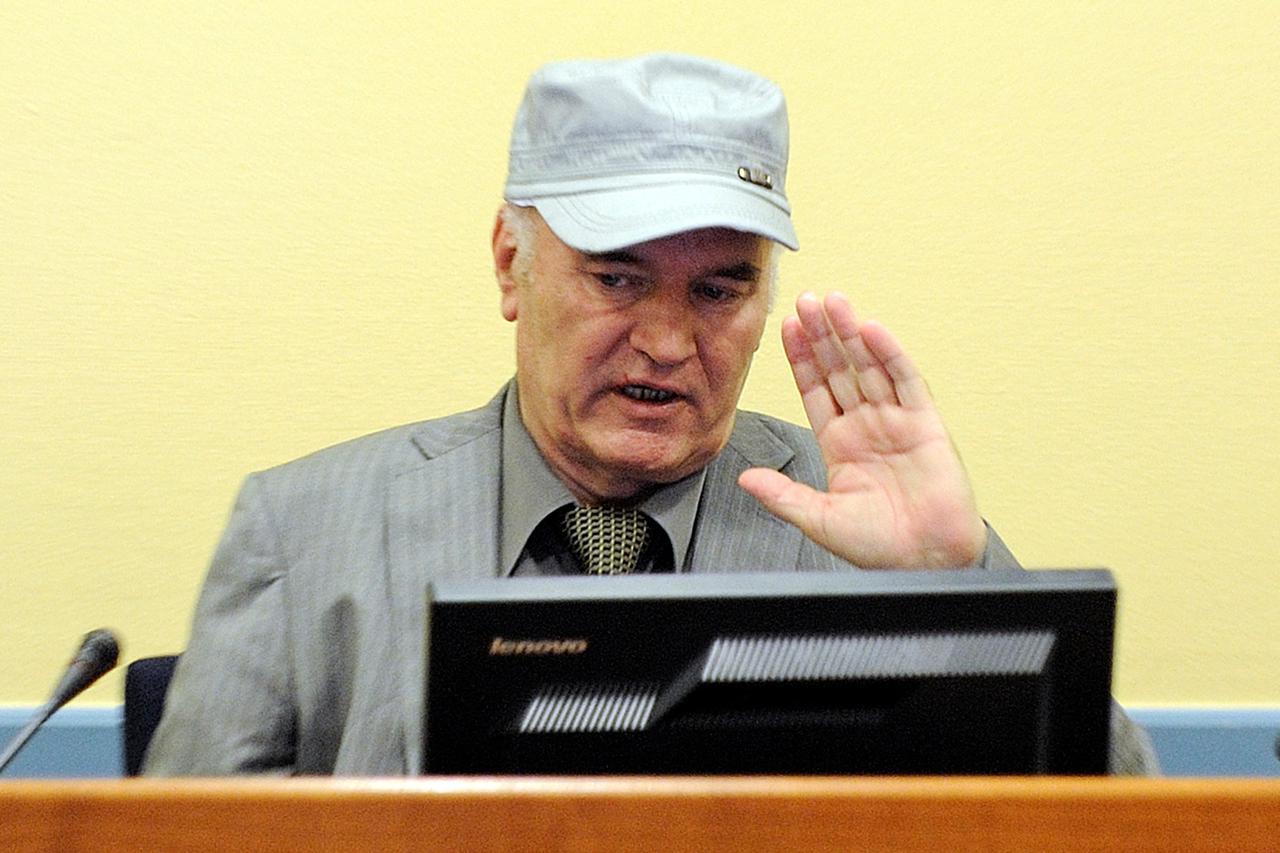 FILE PHOTO: Former Bosnian Serb commander Ratko Mladic appears in court in the Hague