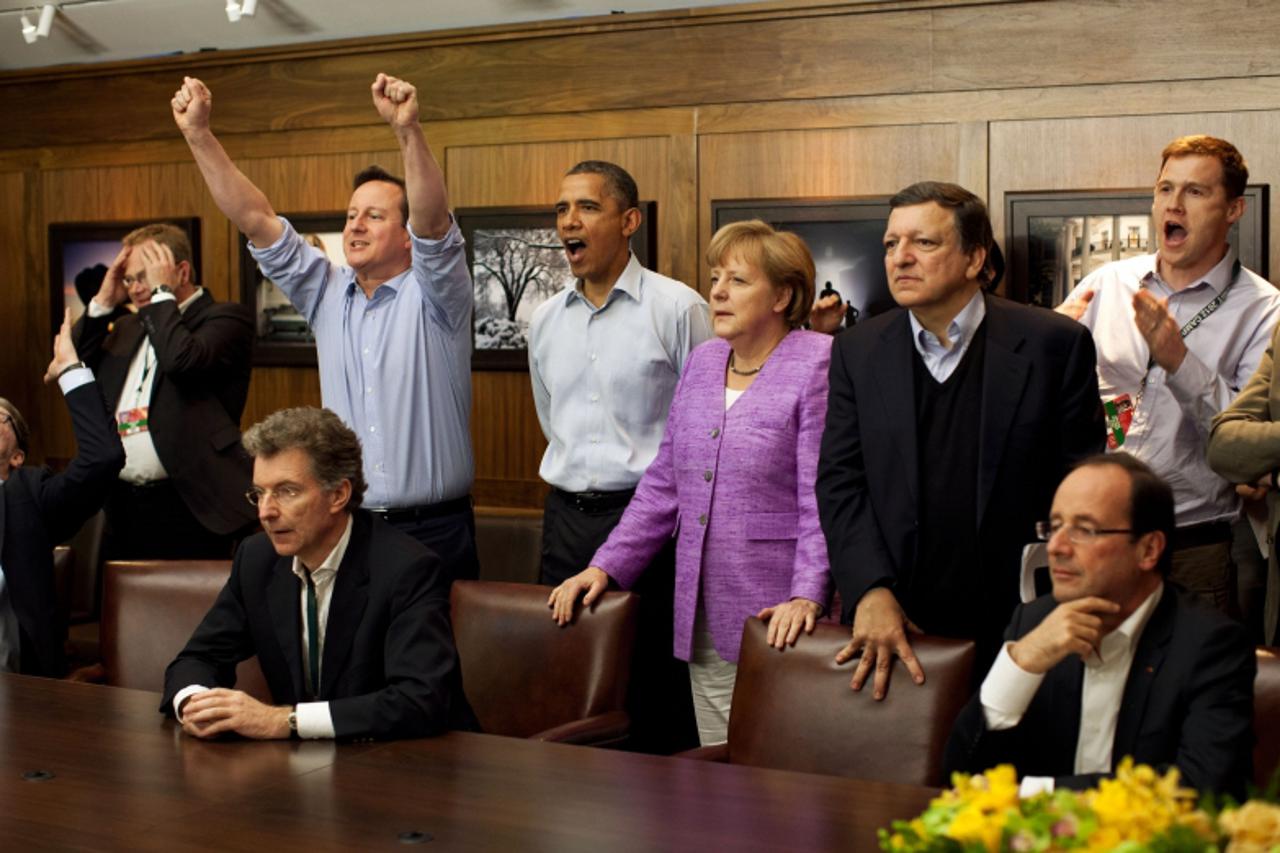 'RNPS IMAGES OF THE YEAR 2012 - Prime Minister David Cameron of Britain (centre L-R) , President Barack Obama, Chancellor Angela Merkel of Germany, Jose Manuel Barroso, President of the European Commi