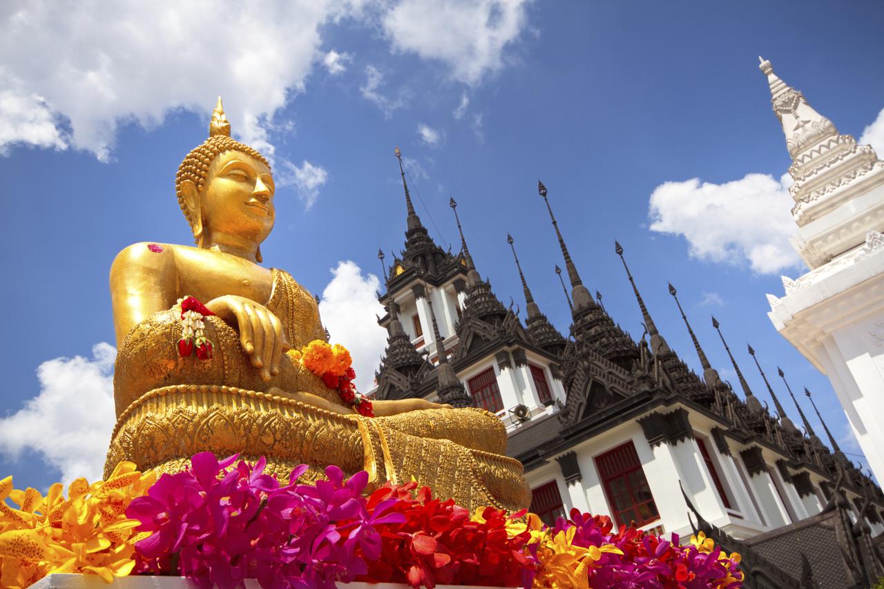 Wat Ratchanaddaram and Loha Prasat Metal Palace in Bangkok ,Thai