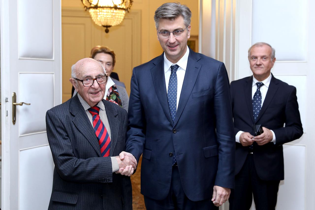 Andrej Plenković i Theodor Meron u Banskim dvorima