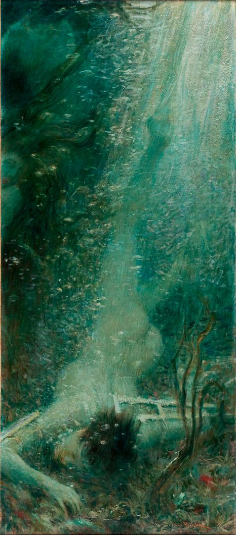 Grad Zagreb - Vlaho Bukovac Dedal i Ikar (Pad Ikara) II slika diptiha 1898. ulje na platnu 124 x 63 cm Narodni muzej Beograd