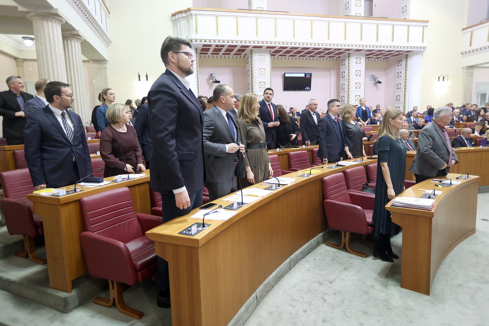 07.02.2024., Zagreb - Sabor je 21. sjednicu nastavio glasovanjem o raspravljenim tockama dnevnog reda medju kojima je najvecu pozornost izazvao prijedlog za imenovanje Ivana Turuduca Glavnim drzavnim odvjetnikom. Kako je i najavljivano iz vladajuce vecine prijedlog je prihvacen. Photo: Patrik Macek/PIXSELL