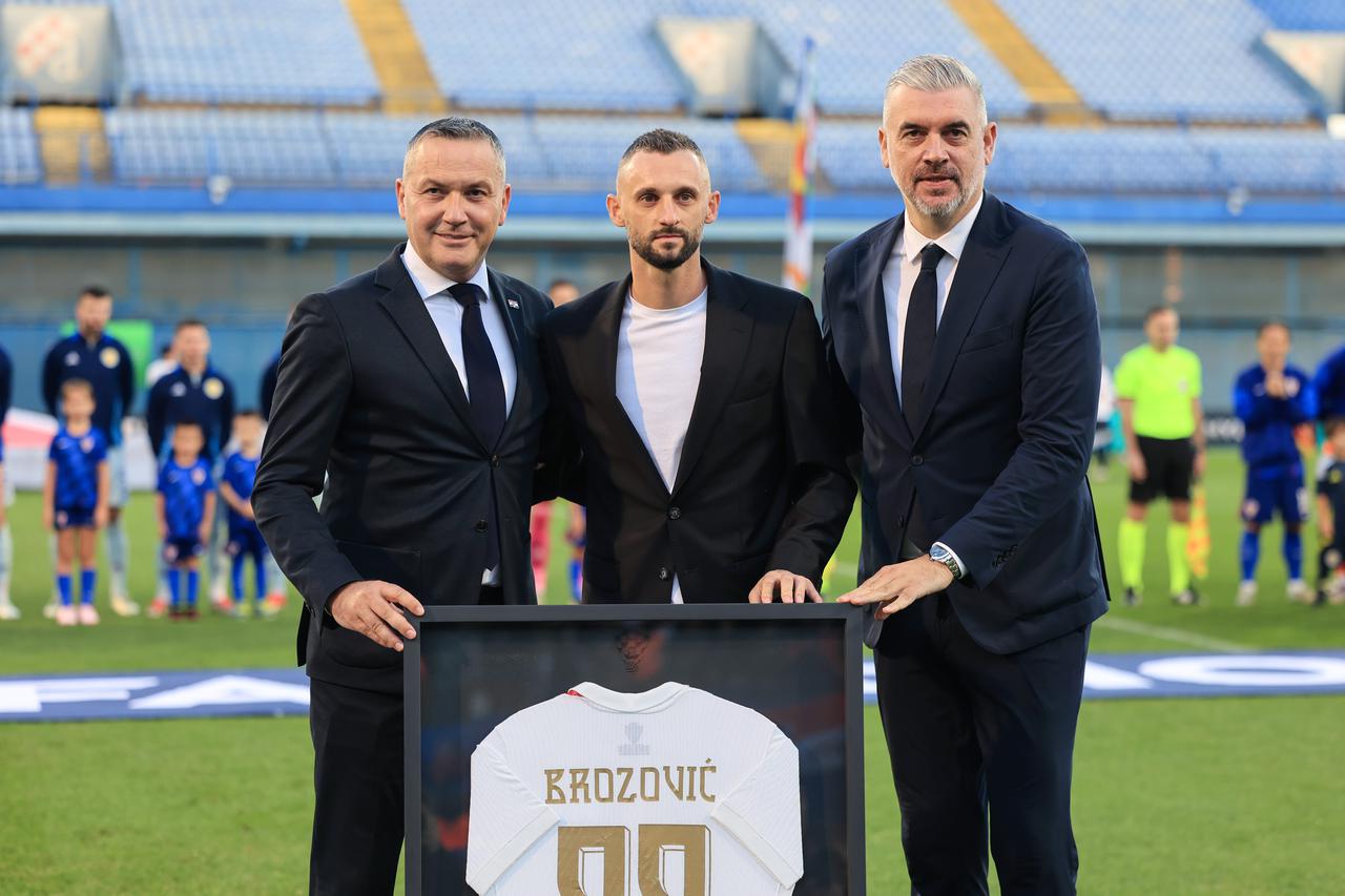 Zagreb: Marcelo Brozović uoči susreta Hrvatske i Škotske dobo priznanje HNS-a 