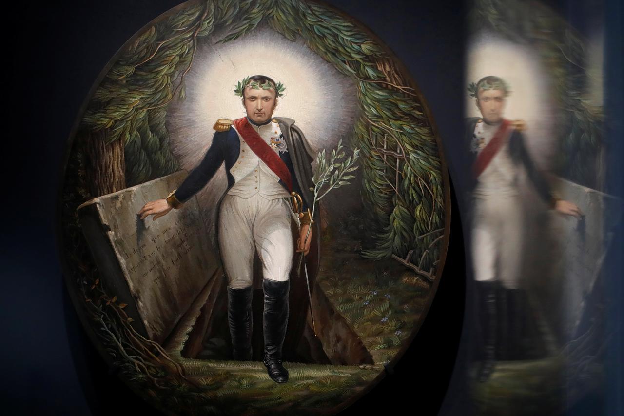 The micro-mosaic "Napoleon Coming out of his Tomb" is displayed in the Musee de l'Armee in Paris