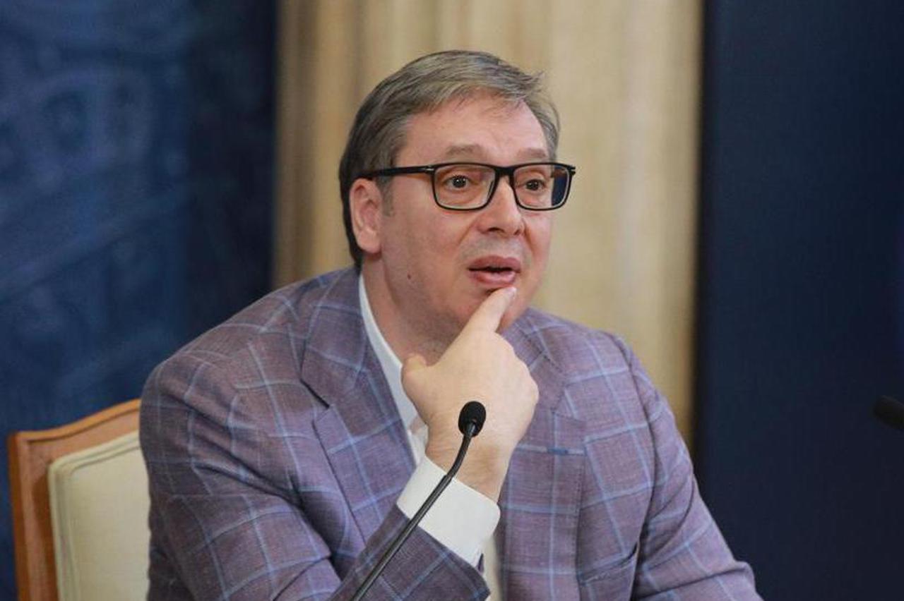 Beograd: Predsjednik Republike Srbije, Aleksandar Vučić, obratio se medijima u zgradi Generalnog sekretarijata
