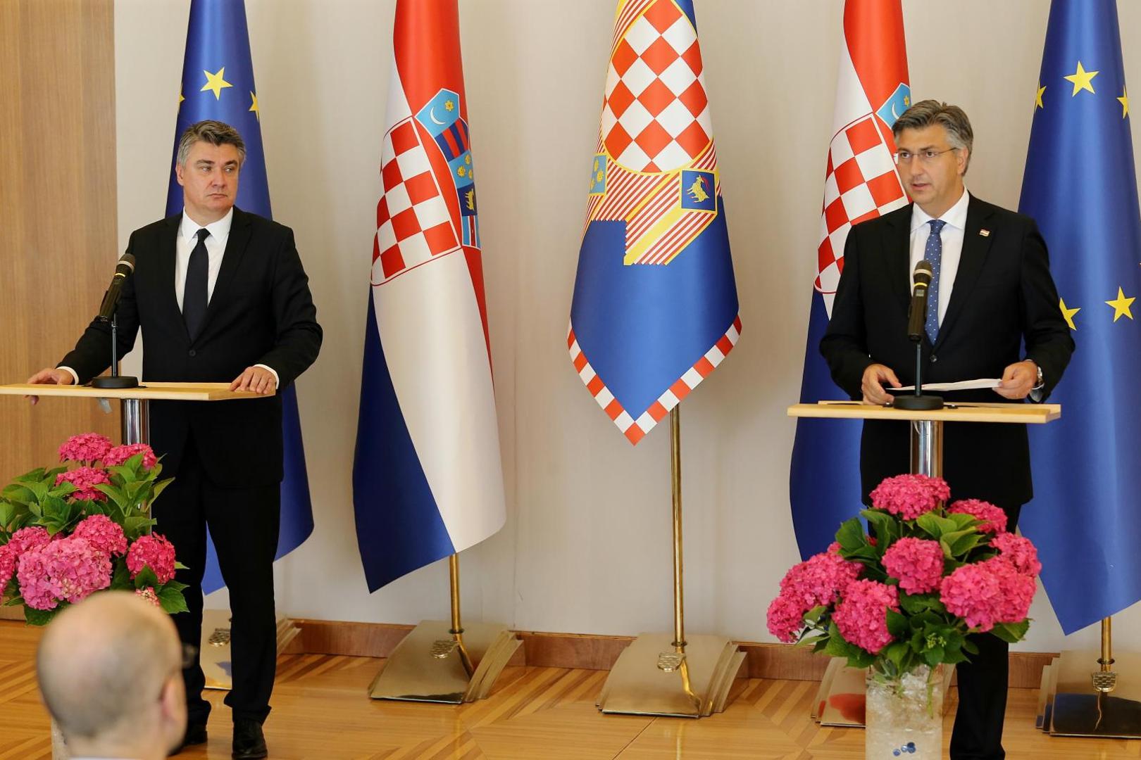 16.07.2020.,Zagreb - Konferencija za medije nakon sto je Andrej Plenkovic predao 76 potpisa predsjedniku Zoranu Milanovicu kao mandatar nove Vlade. Photo: Dalibor Urukalovic/PIXSELL