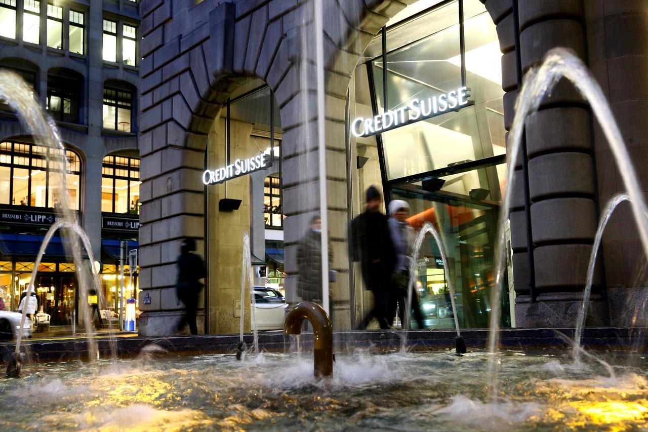 The logo of Swiss bank Credit Suisse is seen in Zurich