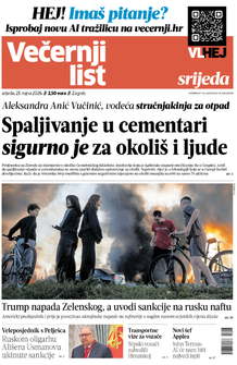 Večernji list naslovnica
