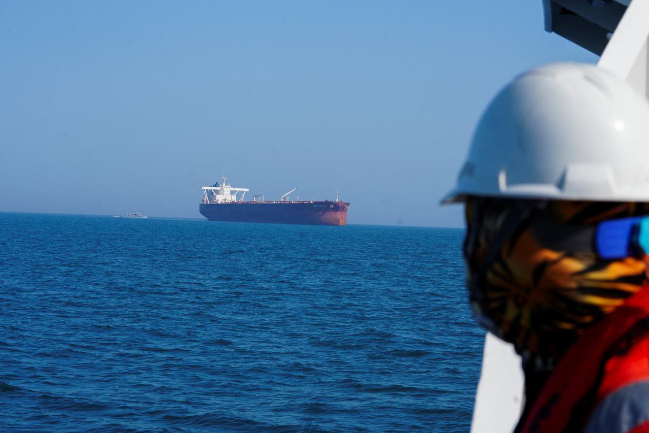 The Malta-flagged tanker Agios Fanourios I arrives in Iraq’s territorial waters off Basra