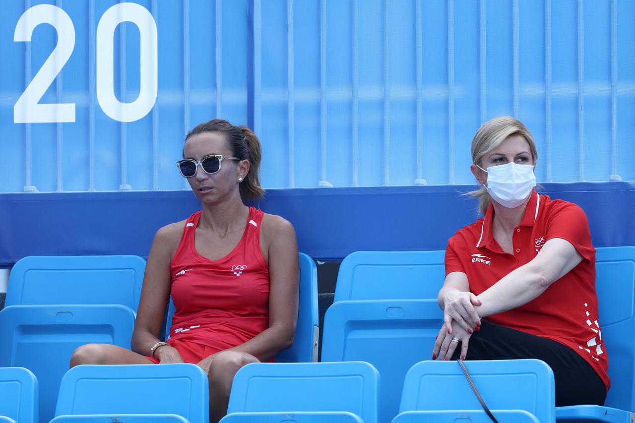 Tokio: Kolinda Grabar Kitarović i Iva Majoli prate teniski meč Donna Vekić  protiv Caroline Garcie 
