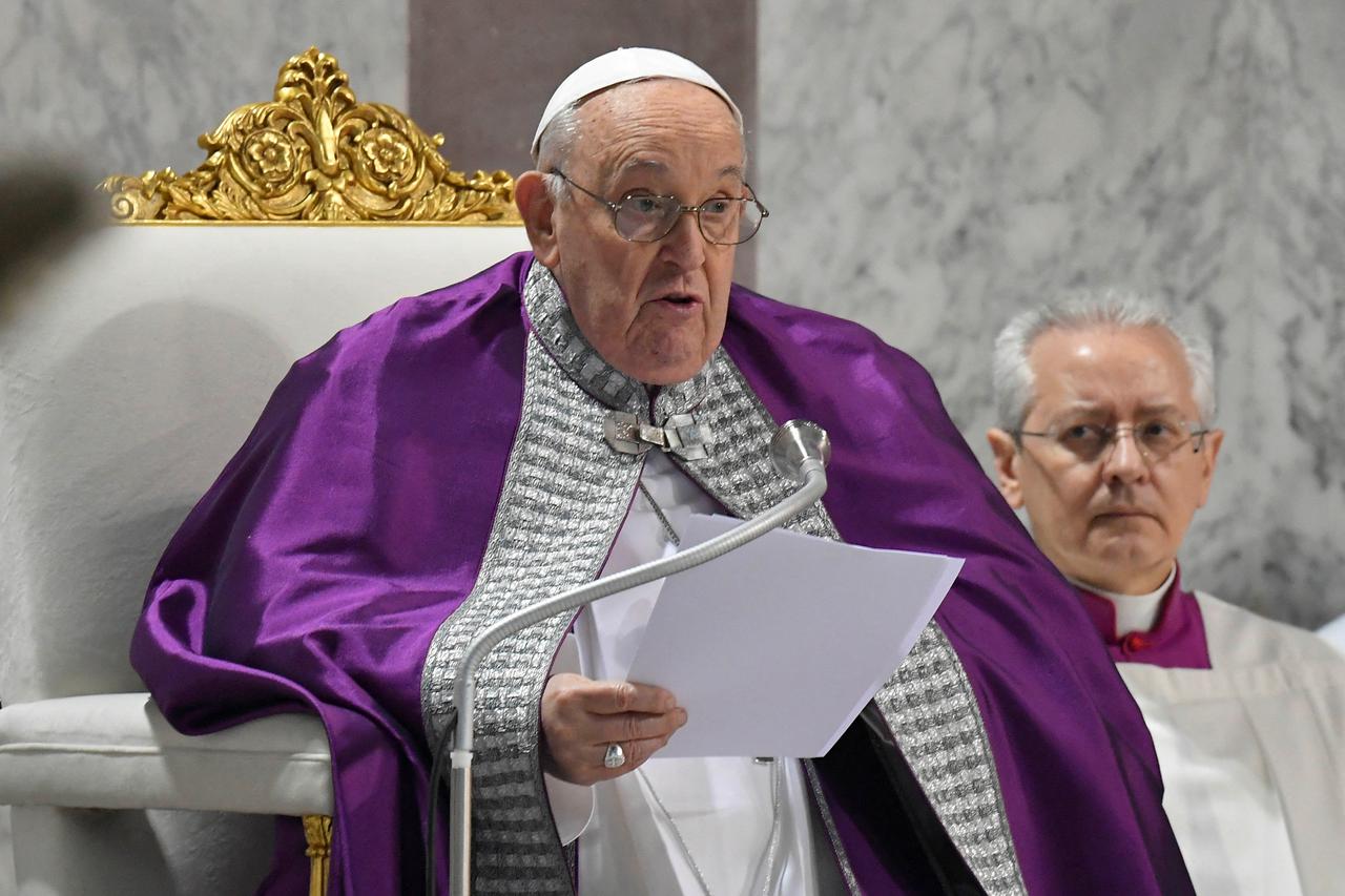 Pope Francis attends Ash Wednesday mass at the Santa Sabina Basilica in Rome