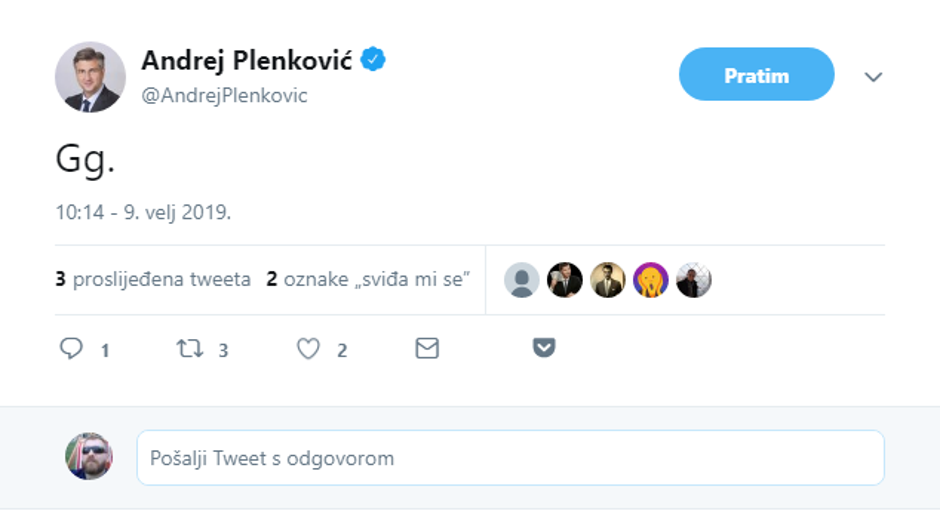 Plenković tweet