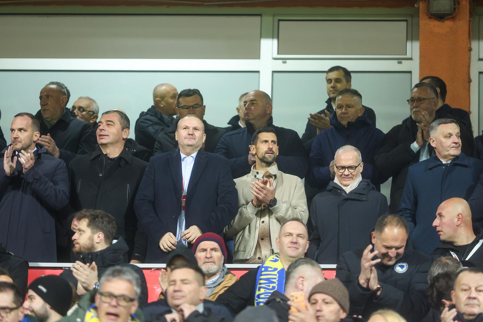 Na stadion je stigao Novak Đoković koji je ranije izražavao podršku BiH.