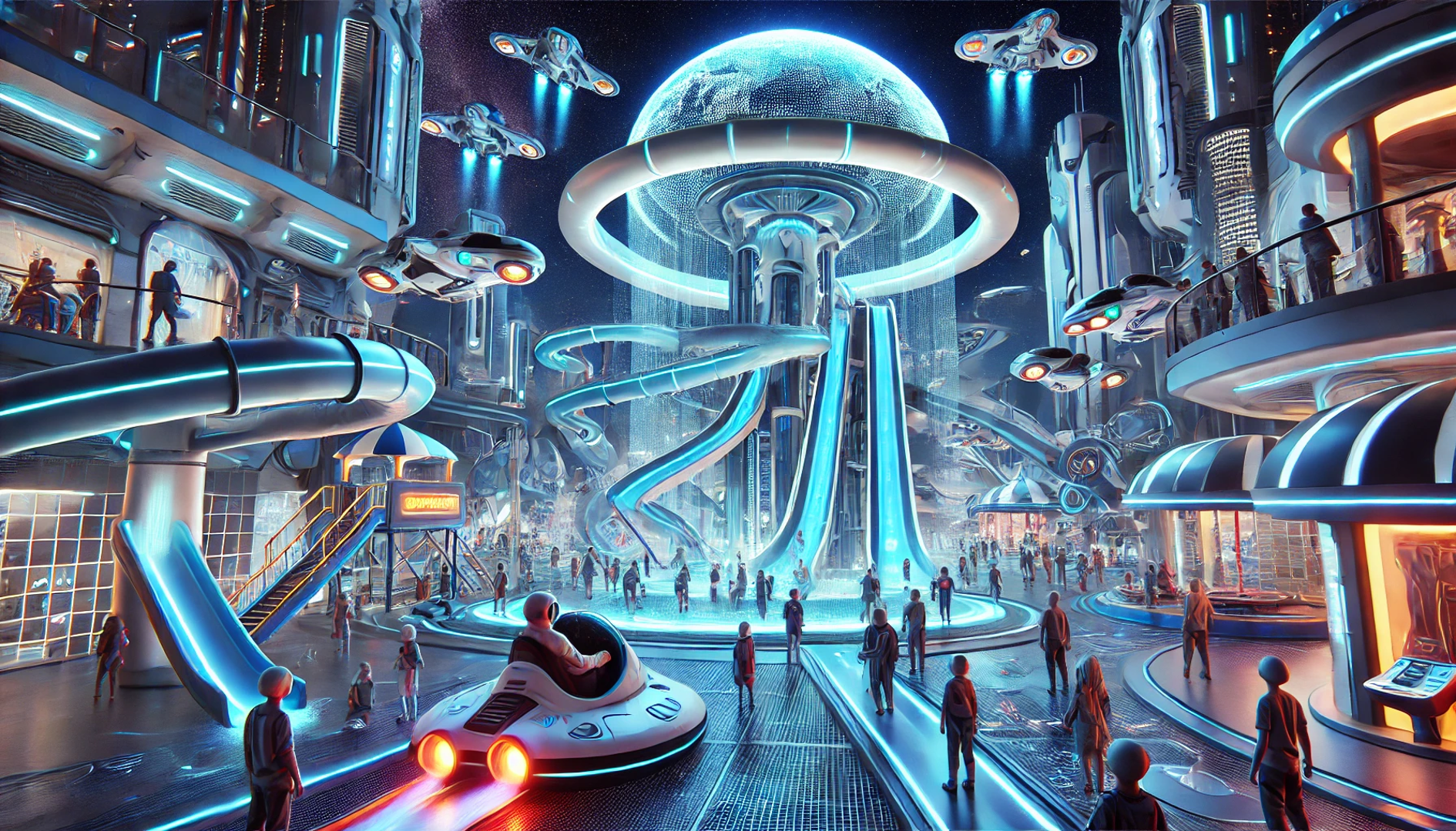 Umjetna inteligencija predviđa da će se i dječji parkovi znatno promijeniti u odnosu na današnje. 