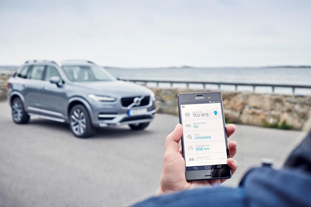 Volvo On Call app in an Android phone