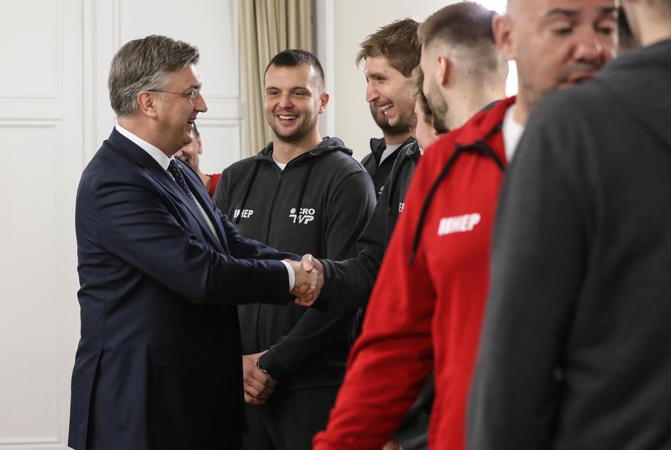 Zagreb: Andrej Plenković ugostio svjetske prvake u vaterpolu