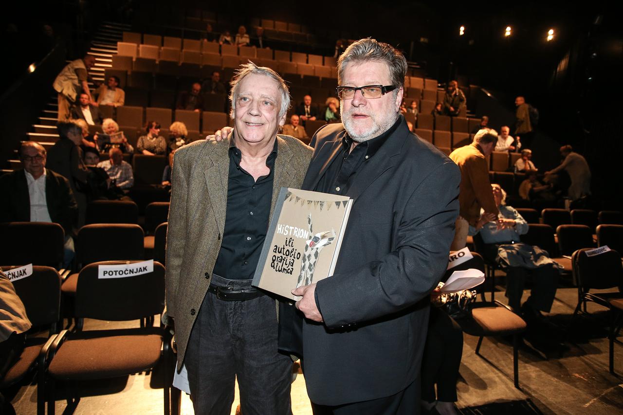 09.05.2016., Zagreb - Predstavljanje monografije Histrion ili autobiografija glumca u povodu 40. obljetnice postojanja Glumacke druzine Histrioni. Zarko Potocnjak, Zlatko Vitez.  Photo: Petar Glebov/PIXSELL