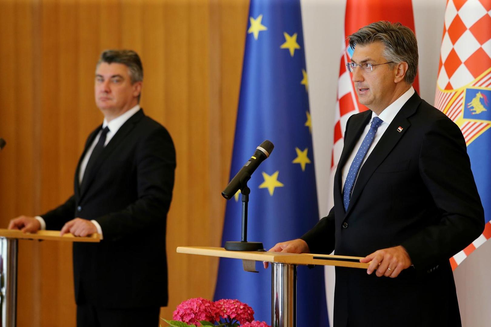 16.07.2020.,Zagreb - Konferencija za medije nakon sto je Andrej Plenkovic predao 76 potpisa predsjedniku Zoranu Milanovicu kao mandatar nove Vlade. Photo: Dalibor Urukalovic/PIXSELL