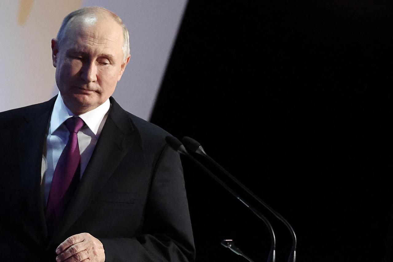 Russian President Putin attends a concert in Moscow