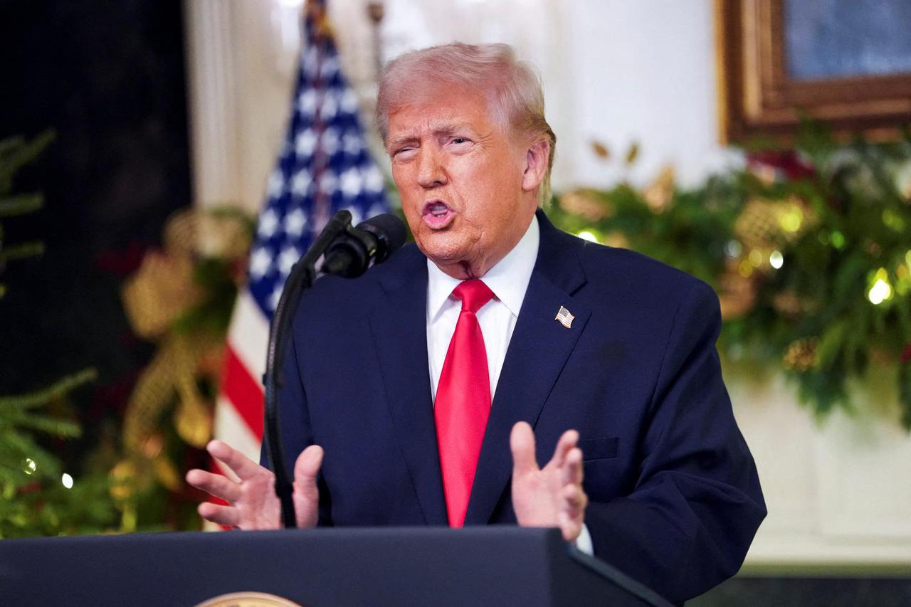 U.S. President Donald Trump delivers an address to the nation at the White House in Washington