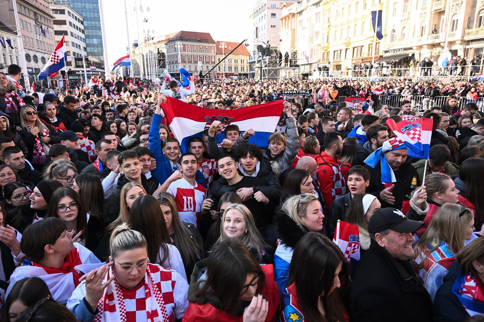 03.02.2025., Zagreb - Svecani docek hrvatske rukometne reprezentacije u Zagrebu nakon osvojenog drugog mjesta na Svjetkom prvenstvu.
 Photo: Marko Lukunic/PIXSELL