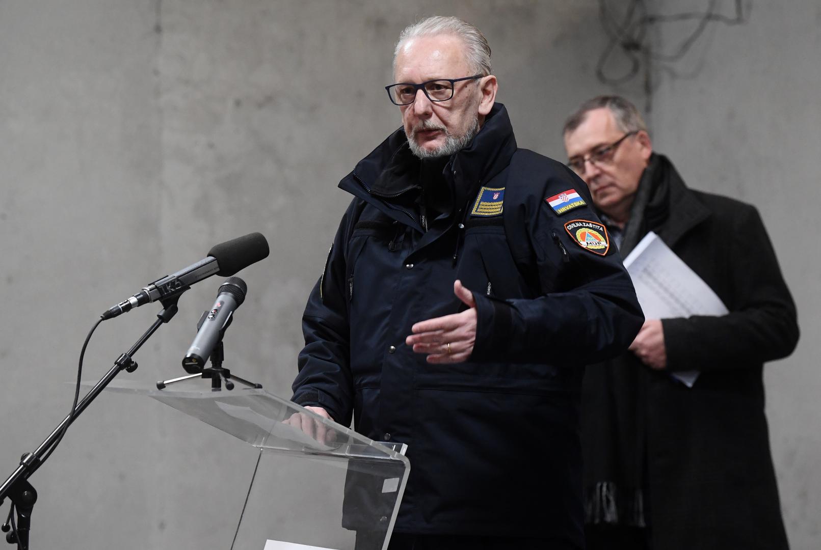 25.03.2020., Zagreb - Nacionalni stozer civilne zastite odrzao je konferenciju za medije o najnovijim detaljima sirenja koronavirusa u Hrvatskoj. ministar unutarnjih poslova Davor Bozinovic Photo: Marko Lukunic/POOL/PIXSELL