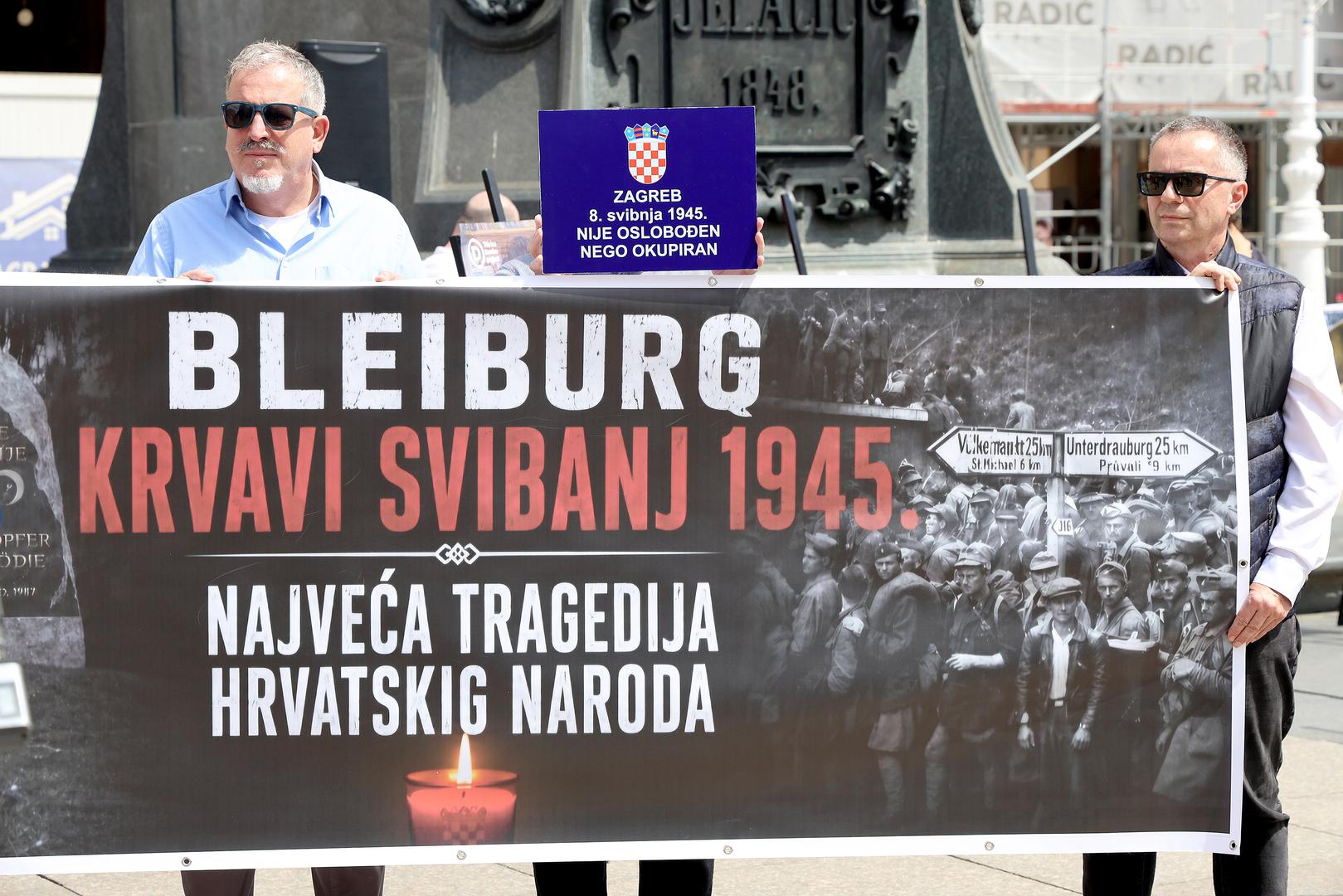 No, konferenciju je obilježio i detalj koji nije prošao nezapaženo. Za presicu je bio pripremljen transparent s porukom o 8. svibnju, no na njemu se potkrala pravopisna pogreška. Transparent su, unatoč tome, postavili pred kamere i fotoreportere pa je upravo taj detalj privukao dio pozornosti okupljenih.
