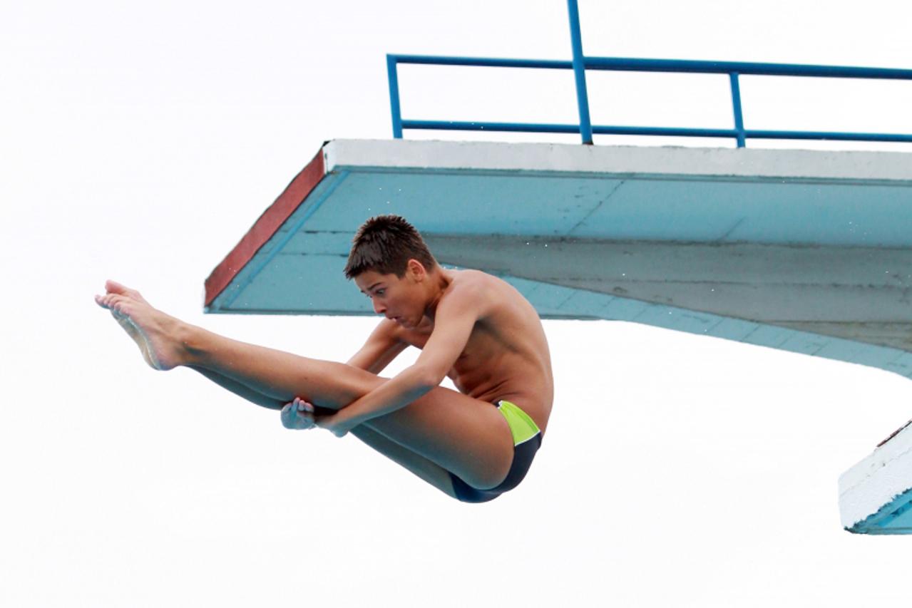 '21.08.2013., Zagreb - SRC Salata, polaznici ljetne skole skokova u vodu i njihova trenerica Sanda Donoval. Photo: Goran Jakus/PIXSELL'