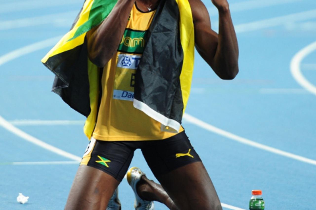 'Jamaica\'s Usain Bolt celebrates winning the Men\'s 200m Final Photo: Press Association/Pixsell'