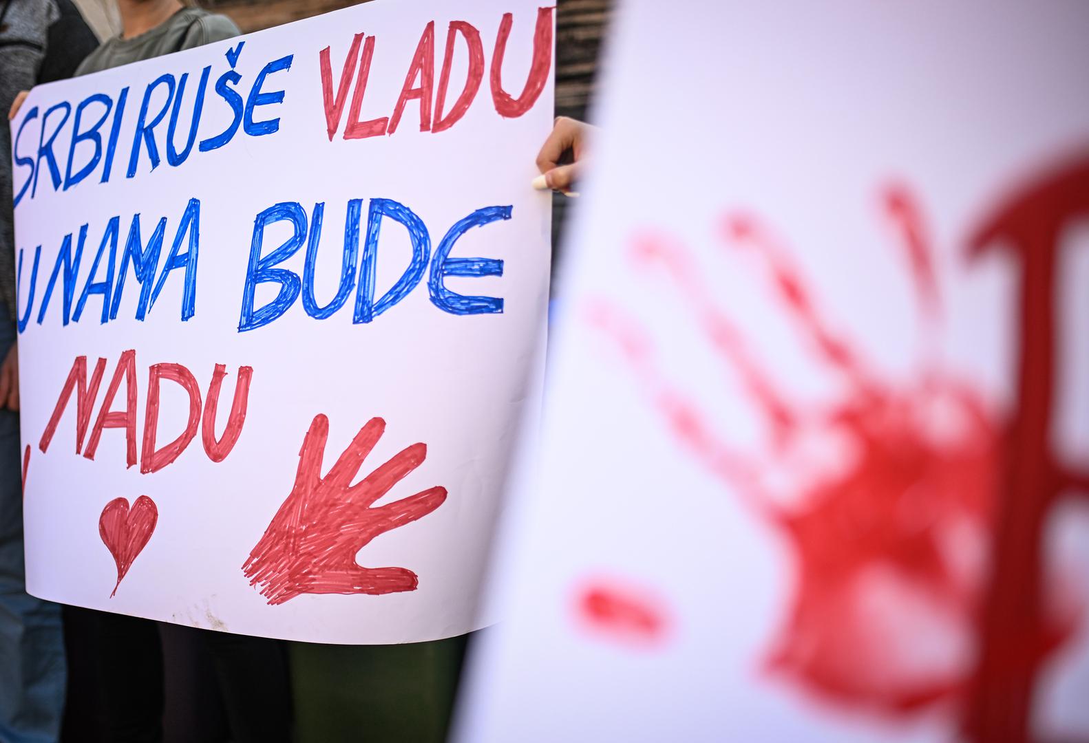 01.11.2025., Zagreb  - Prosvjed ispred Veleposlanstva Republike Srbije na godisnjicu pada nadstresnice u Novom Sadu Photo: Josip Regovic/PIXSELL