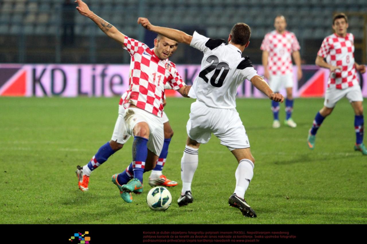 '14.11.2012., stadion Kantrida, Rijeka - Revijalna utakmica hrvatske nogometne reprezentacije i selekcije HNL-a. Marko Livaja. Photo: Goran Kovacic/PIXSELL'