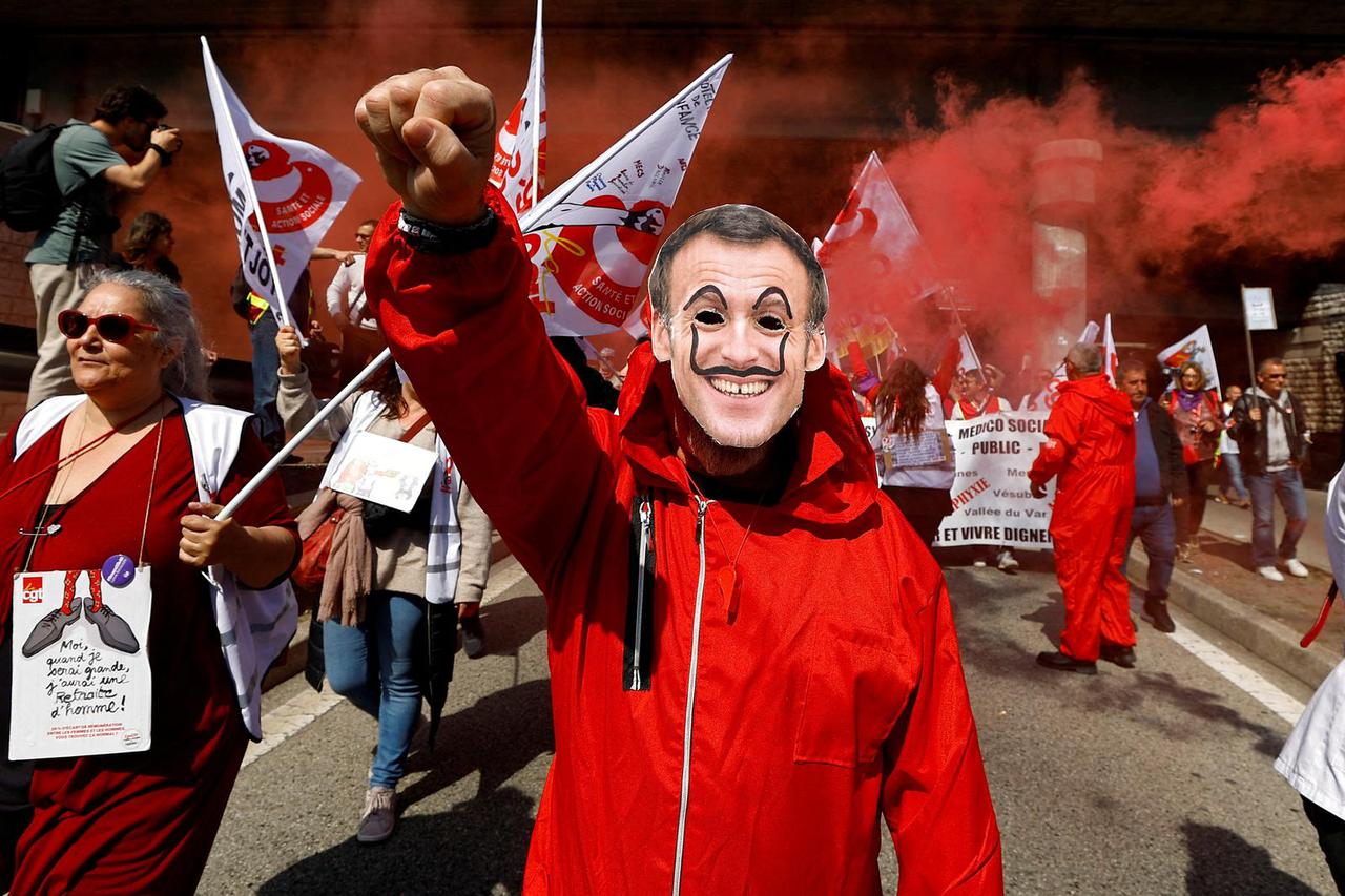 Ninth day of national strike and protest in France against the pension reform