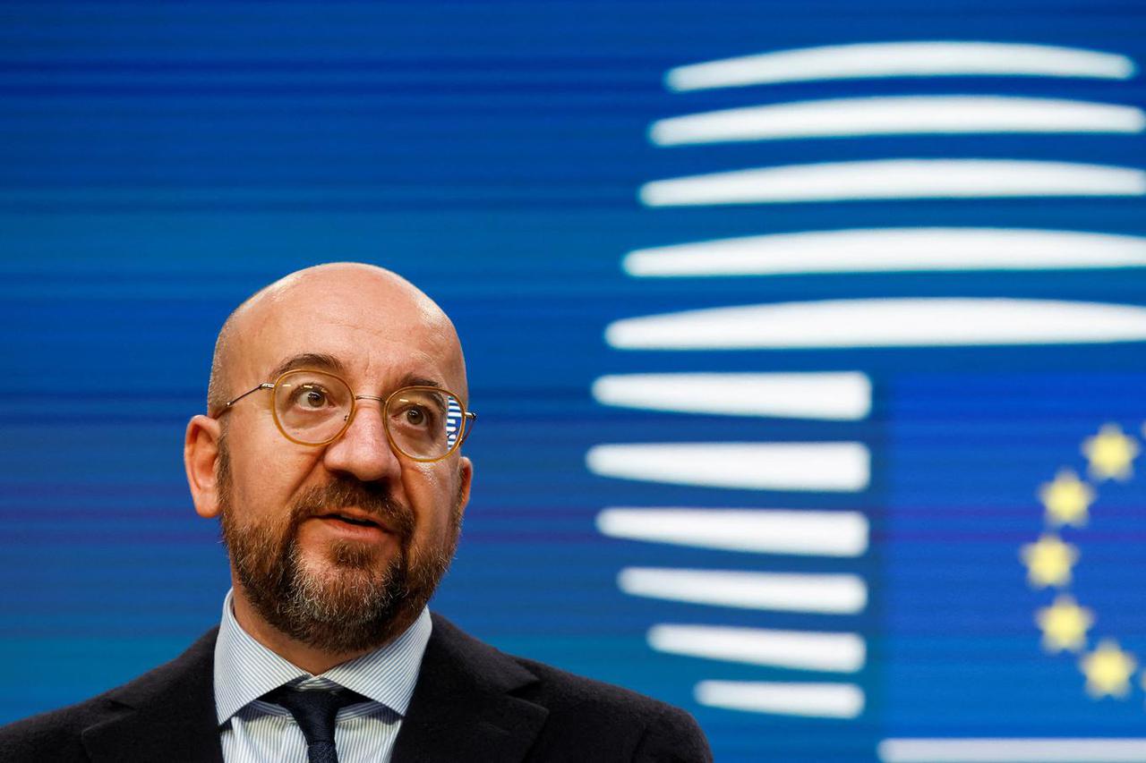 European Council President Charles Michel holds a news conference, in Brussels