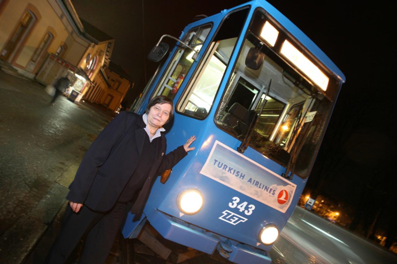 '22.03.2010., Zagreb, Hrvatska -  Zagrebacki Elektricni Tramvaj ,Ruzica Kronstein (59 godina) ,39. godina radi u Zet-u a od 1996 godine kao nocna vozacica tramvaja.    Photo: Robert Anic/PIXSELL'